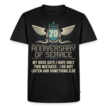 20 years of service 20 years of service - Men's Premium Organic T-Shirt - black - Front - Nico (187cm)