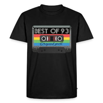 Best Of 93s Cassette 93s Retro - Men's Premium Organic T-Shirt - black - Front - Nico (187cm)
