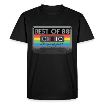 Best Of 88s Cassette 88ers Retro - Men's Premium Organic T-Shirt - black - Front - Nico (187cm)