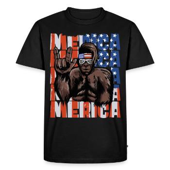 Bigfoot Independence Day Amérique États-Unis - T-shirt Premium bio Homme - noir - Devant - Nico (187cm)