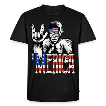 Bigfoot Independence Day Amérique États-Unis - T-shirt Premium bio Homme - noir - Devant - Nico (187cm)