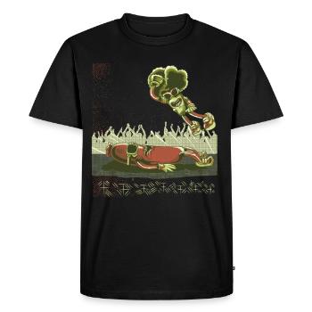Broccoli Vegan Vegetable Wrestling Wrestler - Men's Premium Organic T-Shirt - black - Front - Nico (187cm)