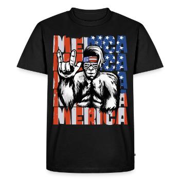 Bigfoot Independence Day Amérique États-Unis - T-shirt Premium bio Homme - noir - Devant - Nico (187cm)