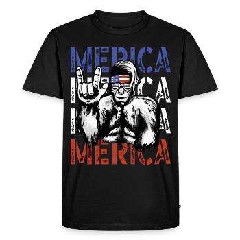Bigfoot Independence Day Amérique États-Unis - T-shirt Premium bio Homme - noir - Devant - Nico (187cm)