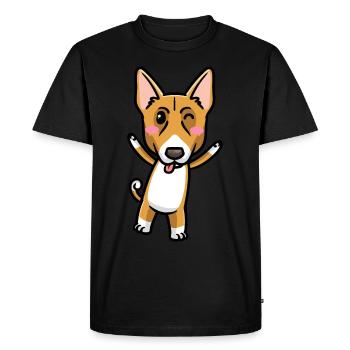 Basenji Dog Emoticon - Men's Premium Organic T-Shirt - black - Front - Nico (187cm)
