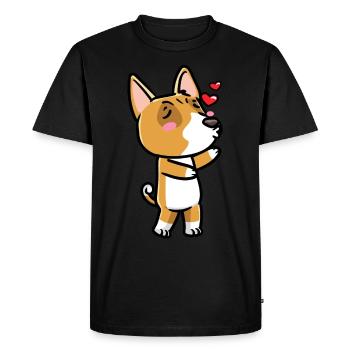 Basenji Dog Emoticon - Men's Premium Organic T-Shirt - black - Front - Nico (187cm)
