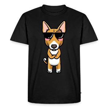 Basenji Dog Emoticon - Men's Premium Organic T-Shirt - black - Front - Nico (187cm)