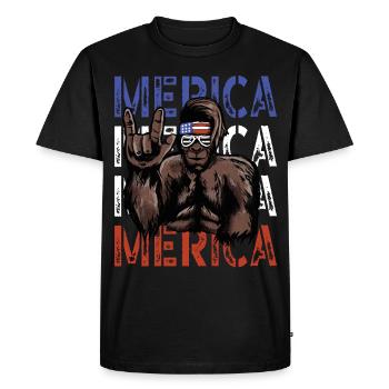 Bigfoot Independence Day Amérique États-Unis - T-shirt Premium bio Homme - noir - Devant - Nico (187cm)