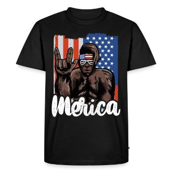 Bigfoot Independence Day Amérique États-Unis - T-shirt Premium bio Homme - noir - Devant - Nico (187cm)