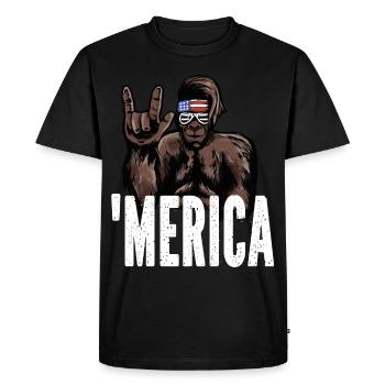 Bigfoot Independence Day Amérique États-Unis - T-shirt Premium bio Homme - noir - Devant - Nico (187cm)