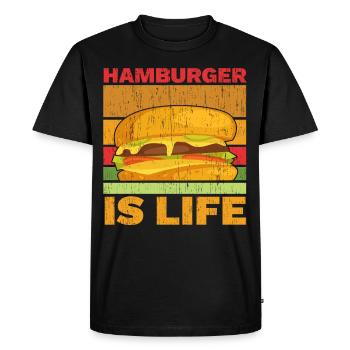 Hamburger ist Leben Burger-Esser Lebensmittel-Lieb - T-shirt Premium bio Homme - noir - Devant - Nico (187cm)