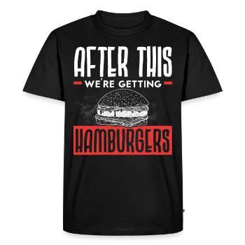 Après cela, nous obtenons Hamburger Burger Eater - T-shirt Premium bio Homme - noir - Devant - Nico (187cm)