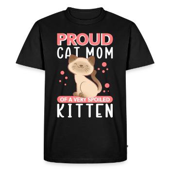 Chat Maman Chaton Propriétaire de chat Chat Cadeau - T-shirt Premium bio Homme - noir - Devant - Nico (187cm)