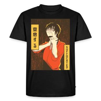 Emo Anime Boy Vaporwave Aesthetically Suffocated Ge - Men's Premium Organic T-Shirt - black - Front - Nico (187cm)