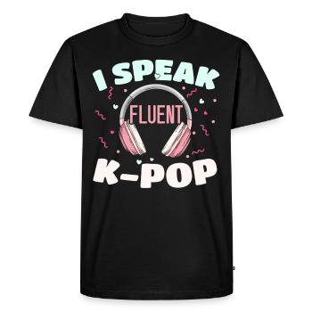 Je parle couramment K-Pop Korean Pop Music K- - T-shirt Premium bio Homme - noir - Devant - Nico (187cm)