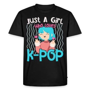Juste une fille qui aime K-Pop Corée Popm coréen - T-shirt Premium bio Homme - noir - Devant - Nico (187cm)
