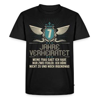 7 years married only 2 mistakes 7.Wedding day - Men's Premium Organic T-Shirt - black - Front - Nico (187cm)