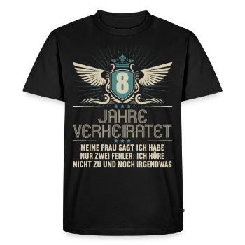 8 years married only 2 mistakes 8.Wedding anniversary - Men's Premium Organic T-Shirt - black - Front - Nico (187cm)
