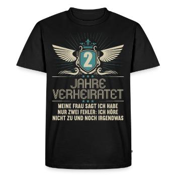 2 years married only 2 mistakes 2.Wedding anniversary - Men's Premium Organic T-Shirt - black - Front - Nico (187cm)