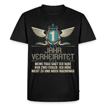 1 year married only 2 mistakes 1.Wedding anniversary - Men's Premium Organic T-Shirt - black - Front - Nico (187cm)
