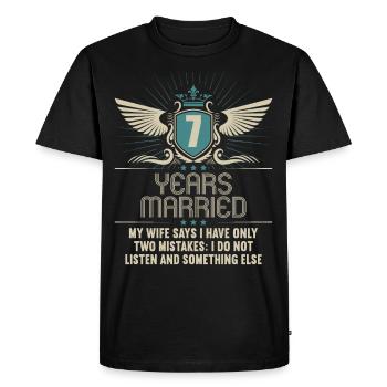 7 years married only 2 mistakes 7.Wedding day - Men's Premium Organic T-Shirt - black - Front - Nico (187cm)