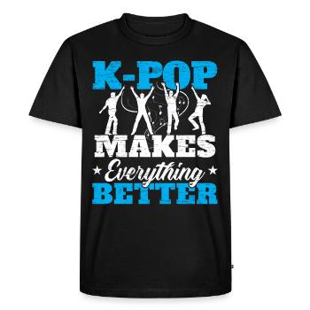 La K-Pop rend tout meilleur musique pop coréenne - T-shirt Premium bio Homme - noir - Devant - Nico (187cm)