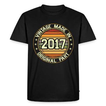 Vintage Made In 2017 Original Part Anniversaire 2017 - T-shirt Premium bio Homme - noir - Devant - Nico (187cm)