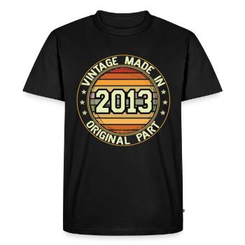 Vintage Made In 2013 Original Part Anniversaire 2013 - T-shirt Premium bio Homme - noir - Devant - Nico (187cm)