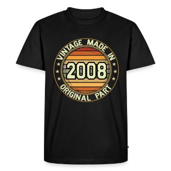 Vintage Made In 2008 Original Part Anniversaire 2008 - T-shirt Premium bio Homme - noir - Devant - Nico (187cm)