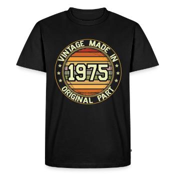 Vintage Fabriqué en 1975 Pièce originale Anniversaire 1975 - T-shirt Premium bio Homme - noir - Devant - Nico (187cm)