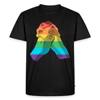 Mois de la fierté - Communauté transgenre LGBT Gay Pride - T-shirt Premium bio Homme - noir - Devant - Nico (187cm)