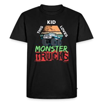 Monster Truck Big Tire Child Love I Gift - Men's Premium Organic T-Shirt - black - Front - Nico (187cm)