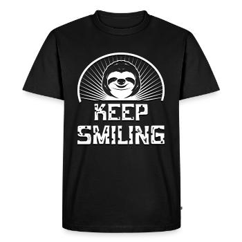 Drôle de paresseux - T-shirt Premium bio Homme - noir - Devant - Nico (187cm)