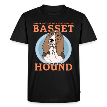 Basset Hound Papa Propriétaire de chien Propriétaire Cadeau - T-shirt Premium bio Homme - noir - Devant - Nico (187cm)