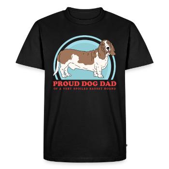 Basset Hound Papa Propriétaire Chien Propriétaire Cadeau - T-shirt Premium bio Homme - noir - Devant - Nico (187cm)