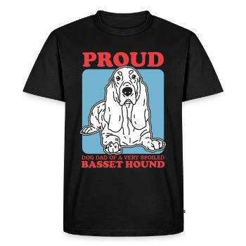 Basset Hound Papa Chien Papa Chien Propriétaire Cadeau - T-shirt Premium bio Homme - noir - Devant - Nico (187cm)