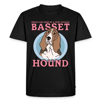 Basset Hound Maman Chien Propriétaire Maîtresse Cadeau - T-shirt Premium bio Homme - noir - Devant - Nico (187cm)