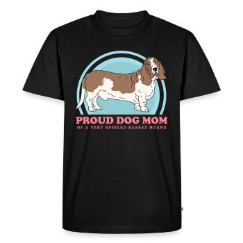 Basset Hound Maman Maîtresse Chien Propriétaire Cadeau - T-shirt Premium bio Homme - noir - Devant - Nico (187cm)