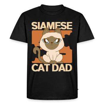 Siamese Cat Cat Papa Cat Owner Gift - Men's Premium Organic T-Shirt - black - Front - Nico (187cm)