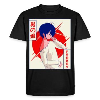 Femboy Anime Young Vaporwave Cadeau Esthétique - T-shirt Premium bio Homme - noir - Devant - Nico (187cm)