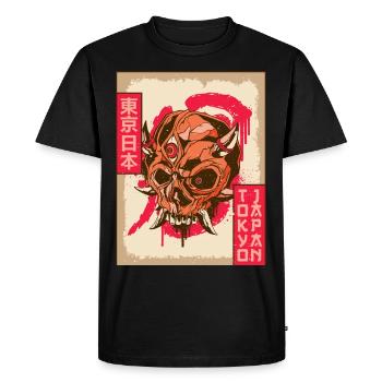 Gothic Skull Goth Troisième Œil Tokyo Japon Gesche - T-shirt Premium bio Homme - noir - Devant - Nico (187cm)