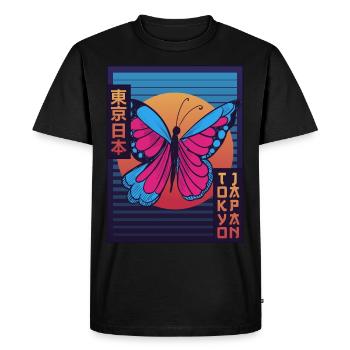 Butterfly Tokyo Japon Esthétique japonaise Gesc - T-shirt Premium bio Homme - noir - Devant - Nico (187cm)