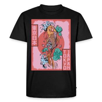 Carpe de poisson Koi Tokyo Japon Esthétique japonaise - T-shirt Premium bio Homme - noir - Devant - Nico (187cm)
