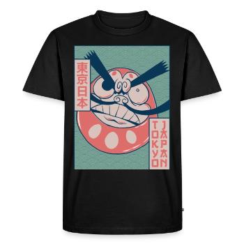 Daruma Doll Tokyo Japon Esthétique japonaise Gesch - T-shirt Premium bio Homme - noir - Devant - Nico (187cm)