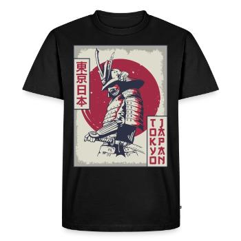 Samurai Tokyo Japon Cadeau d’esthétique japonaise - T-shirt Premium bio Homme - noir - Devant - Nico (187cm)