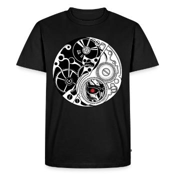 Cyborg Ying Yang Cyber Punk Yin Yang Cyber Geschen - T-shirt Premium bio Homme - noir - Devant - Nico (187cm)