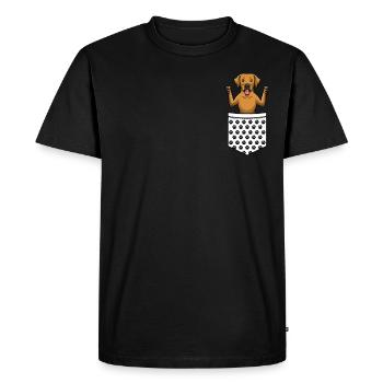 Rhodesian Ridgeback Dog In Bag - Men's Premium Organic T-Shirt - black - Front - Nico (187cm)