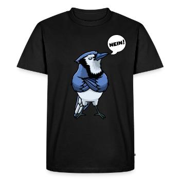 Oiseau geai bleu - T-shirt Premium bio Homme - noir - Devant - Nico (187cm)