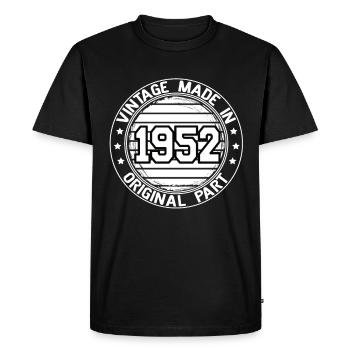 Vintage Made In 1952 Pièce originale Anniversaire 1952 - T-shirt Premium bio Homme - noir - Devant - Nico (187cm)