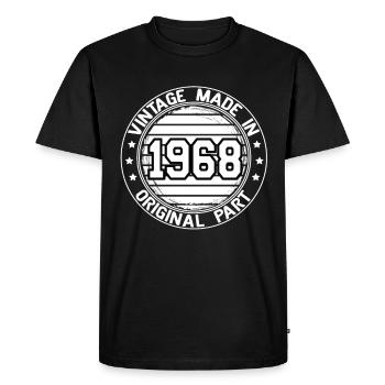 Vintage Made In 1968 Original Part Birthday 1968 - Men's Premium Organic T-Shirt - black - Front - Nico (187cm)